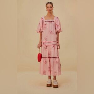 Farm Rio The Kiss Embroidered Dress